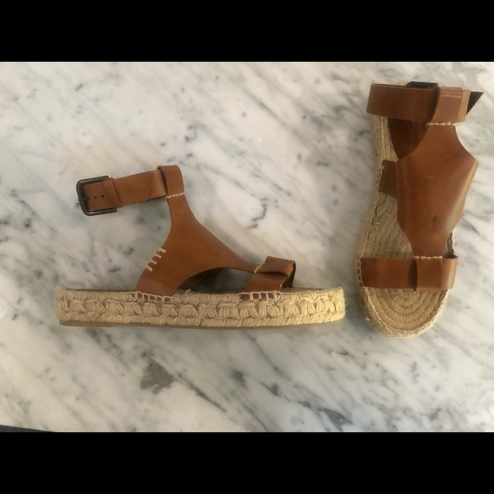 Women’s leather gladiator style espadrilles